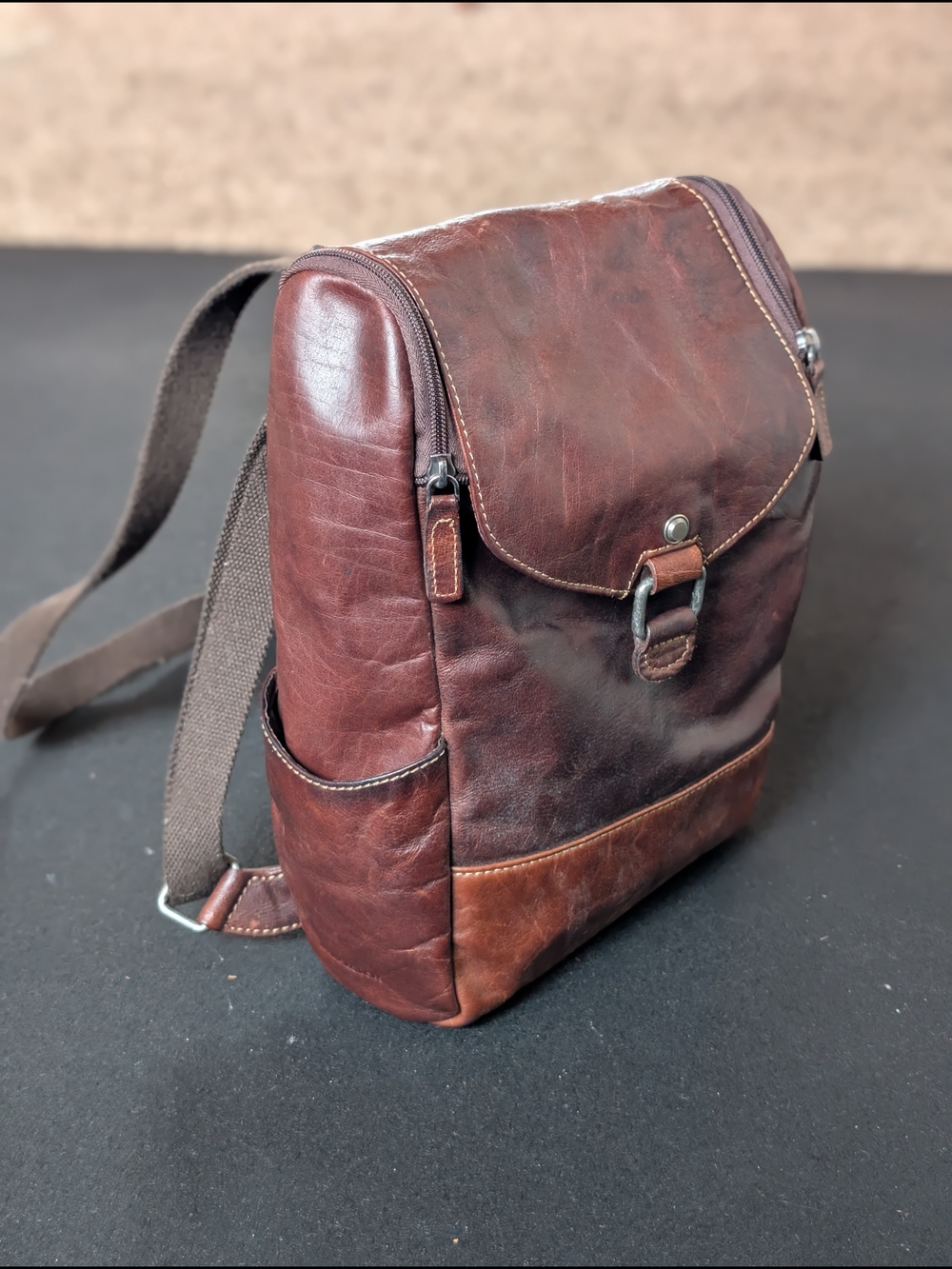 Jack Georges Voyager Hand-Stained Buffalo Leather Crossbody Messenger/Wine Bag